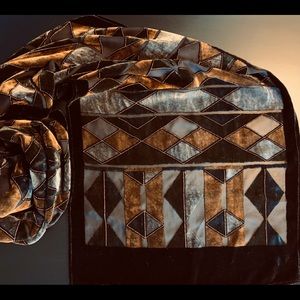 Silk Velvet, Art Deco Design, Opera Scarf